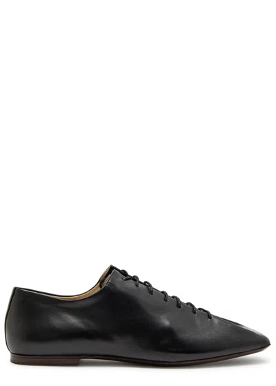 Lemaire Souris Leather Derby Shoes In Black