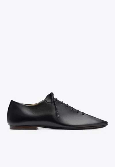 Lemaire Souris Leather Derby Shoes In Black