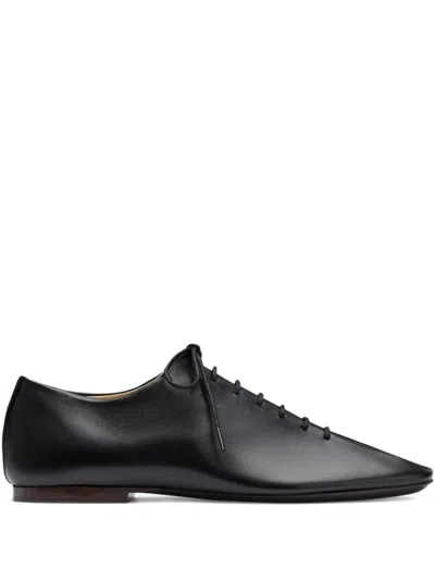Lemaire Souris Leather Lace-up Derby Shoes In Black