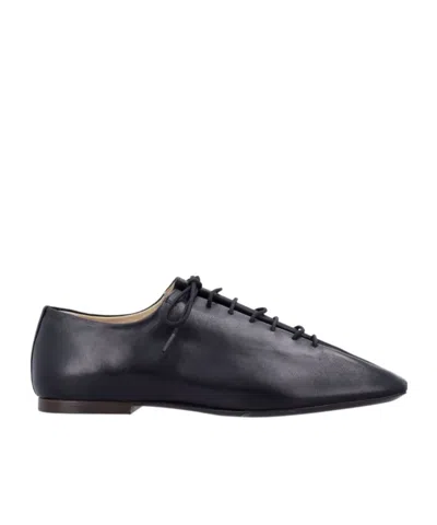 Lemaire Souris Leather Lace-up Derby Shoes In Black