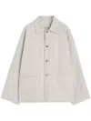 Lemaire Single-breasted Work Jacket In Bg200 Mastic