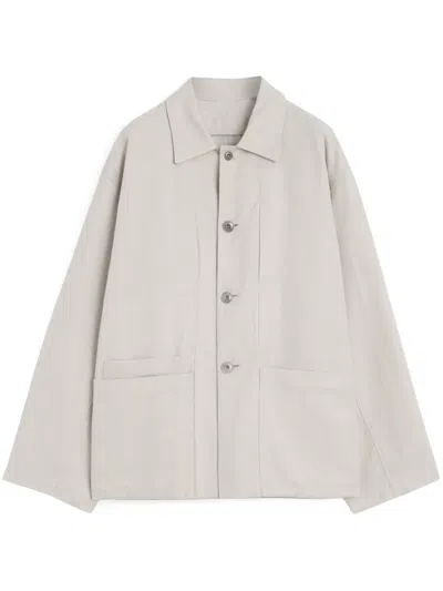 Lemaire Spread-collar Shirt Jacket In White