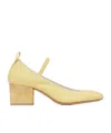 Lemaire Yellow Square Ballerina Heels In Nude
