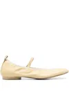 Lemaire Yellow Square Flat Ballerina Flats In Beige
