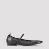 Lemaire Dark Brown Leather Ballet Flats