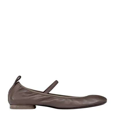 LEMAIRE SQUARE-TOE LEATHER BALLERINA SHOES