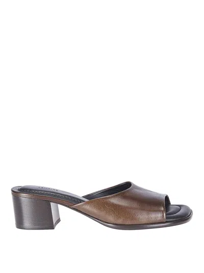 Lemaire Square Heeled Mules 55 In Multi
