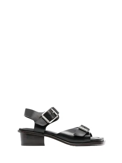 Lemaire Square Heeled Sandals Black