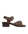 Lemaire Brown Square 35 Heeled Sandals In Brown