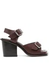 LEMAIRE LEMAIRE SQUARE HEELED SANDALS WITH STRAPS 80 SHOES