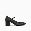 Lemaire Square Ballerina 55 Leather Mary Jane Pumps In Black
