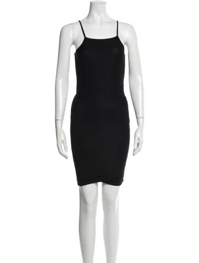 Pre-owned Lemaire Square Neckline Long Dress In Black