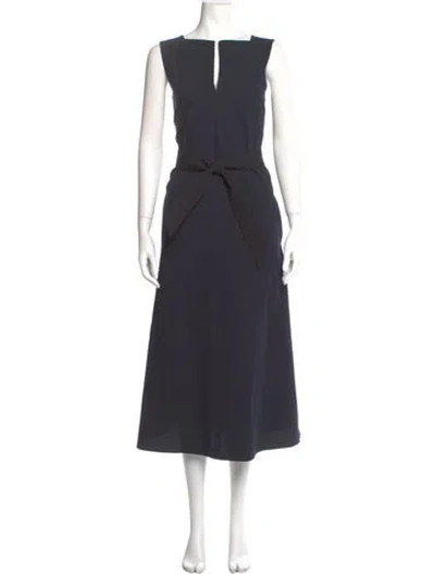 Pre-owned Lemaire Square Neckline Long Dress In Gray