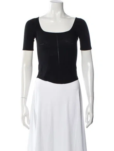 Pre-owned Lemaire Square Neckline Short Sleeve Top In Blue