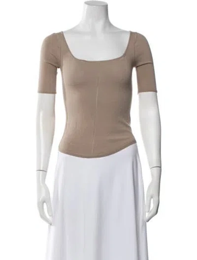 Pre-owned Lemaire Square Neckline Short Sleeve Top In Neutrals