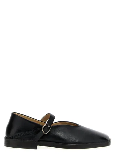 Lemaire Square Toe Ballet Flats In Black