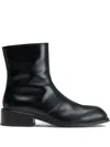 Lemaire Square-toe Boots In Black