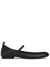 Lemaire Square Flat Leather Mary Jane Flats In Brown
