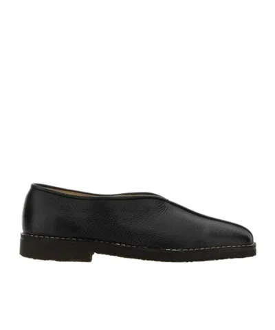 Lemaire 20mm Square-toe Piped Leather Loafers In Brown