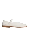 Lemaire Square Toe Ballet Flats Flat Shoes White In White