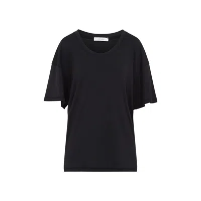 LEMAIRE SQUID INK RIBBED COTTON RIB T-SHIRT
