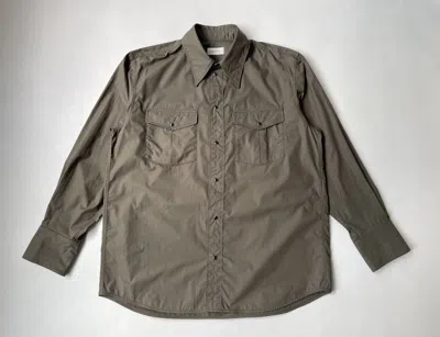 Pre-owned Lemaire S/s 24 ‘espresso' Cotton Western Shirt In Green