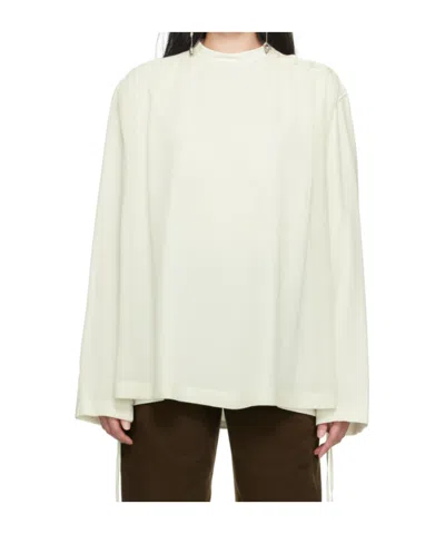 Lemaire Stand-collar Long-sleeved Blouse In White