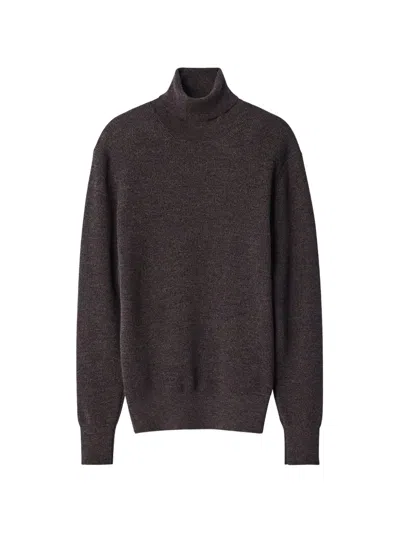 Lemaire Stand-collar Sweater In Fine Mouliné Merino Wool In Black