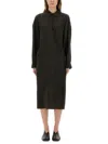 Lemaire Purple Straight Collar Twisted Midi Dress