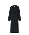 Lemaire Straight Collar Twisted Dress In Black