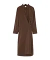 Lemaire Twisted Dress With Straight Collar And Buttons In Burgundy