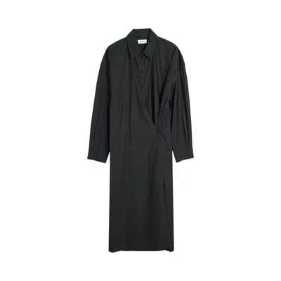 Pre-owned Lemaire Straight Collar Twisted Dress 'jet Black' | Women's Size 38
