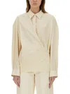 Lemaire Off-white Twisted Shirt In Nude