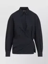 Lemaire Black Straight Collar Twisted Shirt In Black