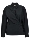 Lemaire Straight Collar Twisted Shirt And Blouse Black In Black