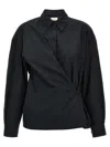 Lemaire Straight Collar Twisted Shirt And Blouse Black In Black