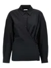 Lemaire Black Straight-collar Twisted Shirt In Black
