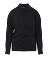 Lemaire Black Straight Collar Twisted Shirt In Black