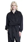 Lemaire Straight Collar Twisted Shirt In Black