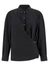 Lemaire Straight Collar Twisted Shirt In Black