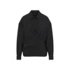 Lemaire Black Straight Collar Twisted Shirt In Black
