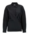 Lemaire Straight Collar Twisted Shirt And Blouse Black In Black