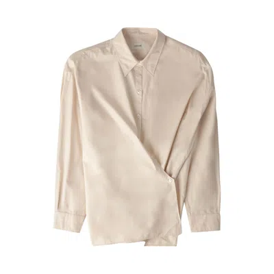 Pre-owned Lemaire Straight Collar Twisted Shirt 'cream' | Women's Size 38