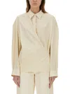 Lemaire "straight Collar Twisted" Shirt In Neutral