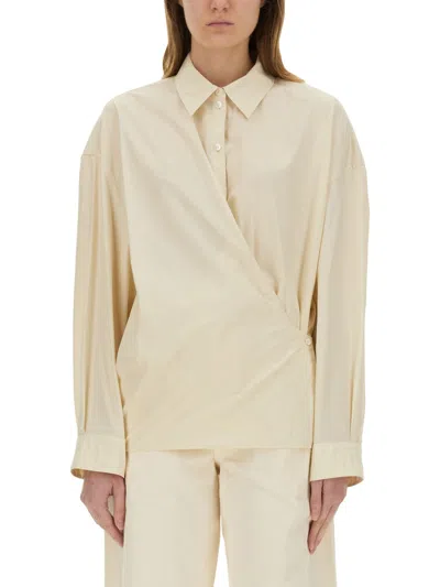 Lemaire "straight Collar Twisted" Shirt In Neutral