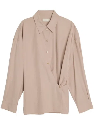 Lemaire Straight-collar Twisted Shirt In Pu807 Violet Ice