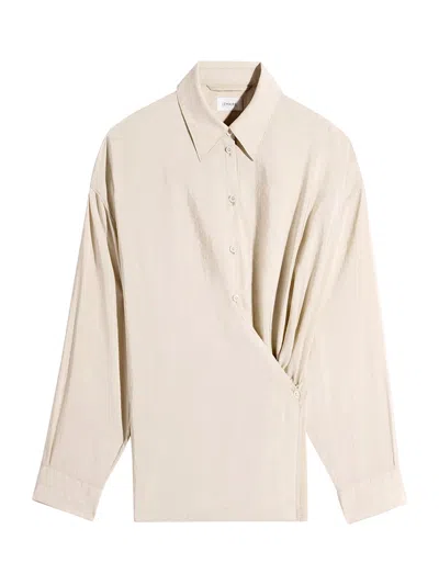 Lemaire Straight Collar Twisted Shirt Oat In White