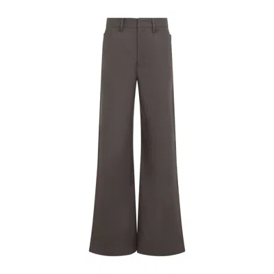 Lemaire Straight Cotton Pants In Gray