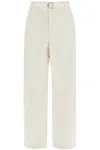 Lemaire Off-white Pleated Carrot Trousers In Pale Ecru (white)