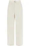 Lemaire Off-white Pleated Carrot Trousers In White